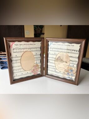 Photo Frame With Sheet Music and Floral Accents